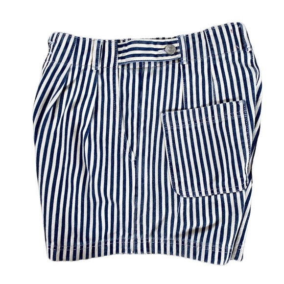 Urban Outfitters BDG Calvin Denim Blue White Striped High Waist Shorts 26 2 4 - Picture 8 of 14